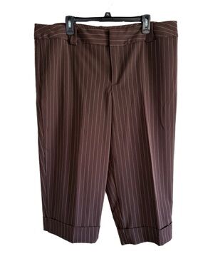 La Vita Brown Pinstripe Dress Pants Capris Estimated Size 18W